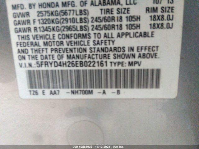 5FRYD4H26EB022161 Acura MDX
