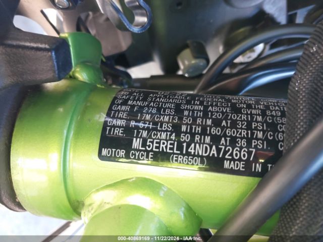 2022 KAWASAKI ER650 ML5EREL14NDA72667 Photo 9