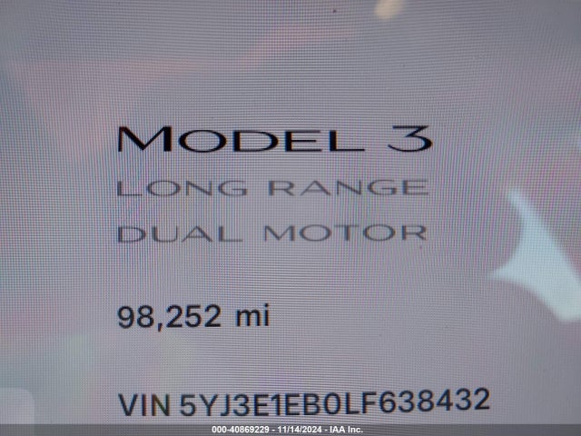 2020 TESLA MODEL 3 5YJ3E1EB0LF638432 Photo 6