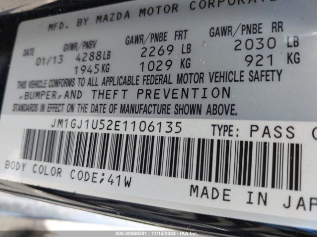 JM1GJ1U52E1106135 Mazda Mazda6 I Sport