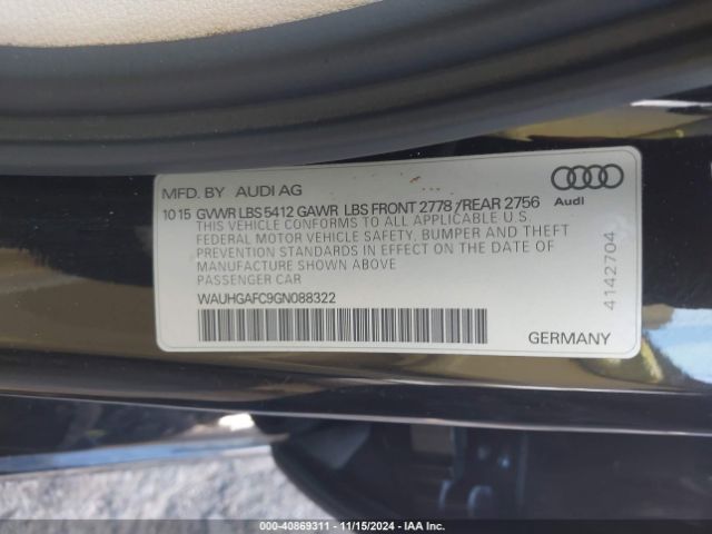 WAUHGAFC9GN088322 Audi A6 3.0t Premium Plus