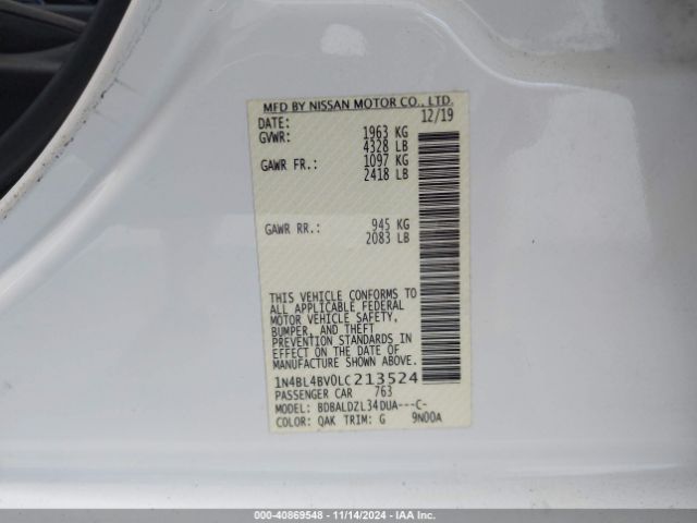 2020 NISSAN ALTIMA 1N4BL4BV0LC213524 Photo 8