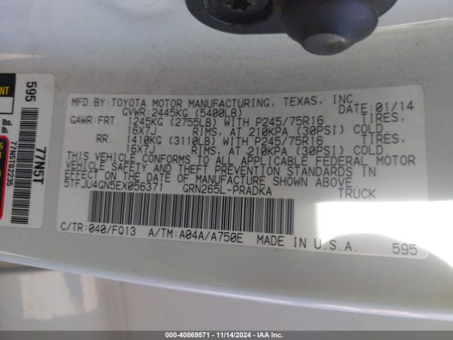 5TFJU4GN5EX056371 Toyota Tacoma Prerunner V6