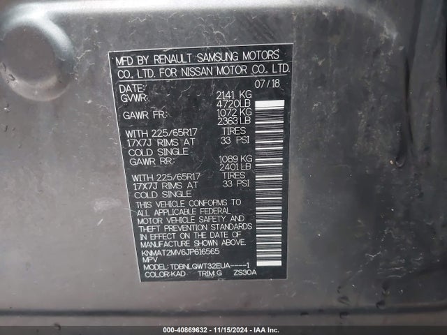 Nissan ROGUE SV 2018 KNMAT2MV6JP616565 Image 9