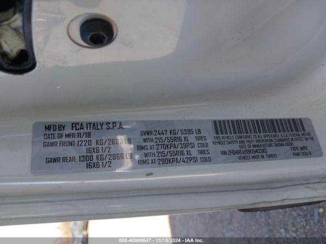 ZFBHRFAB8K6M33113 RAM Promaster City Tradesman