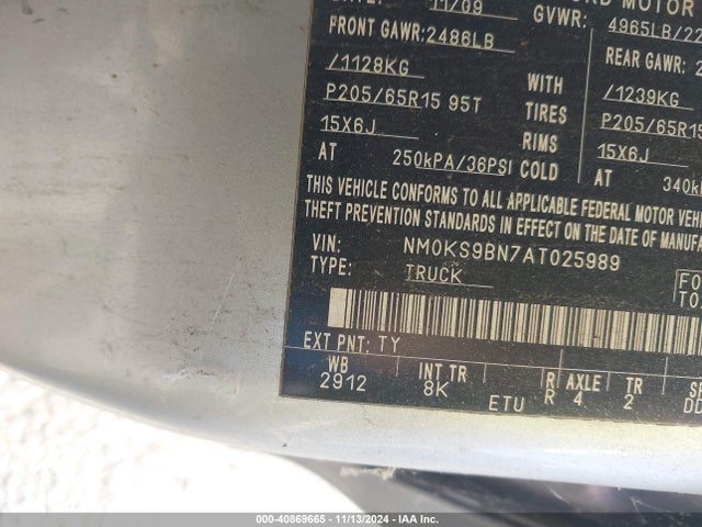 Aukcja sprzedaży 2010 Ford Transit Connect Xlt, vin: NM0KS9BN7AT025989, numer aukcji: 40869665