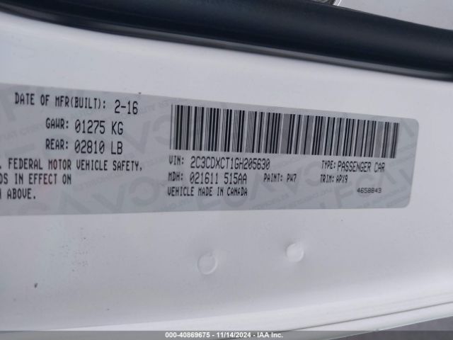 2C3CDXCT1GH205630 Dodge CHARGER R/T