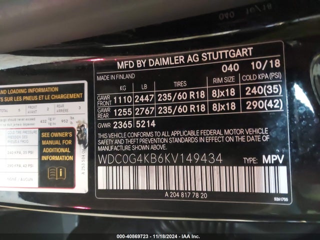 WDC0G4KB6KV149434 Mercedes-Benz Glc 300 4matic