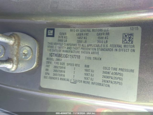 1GTH6BE33G1197718 GMC Canyon