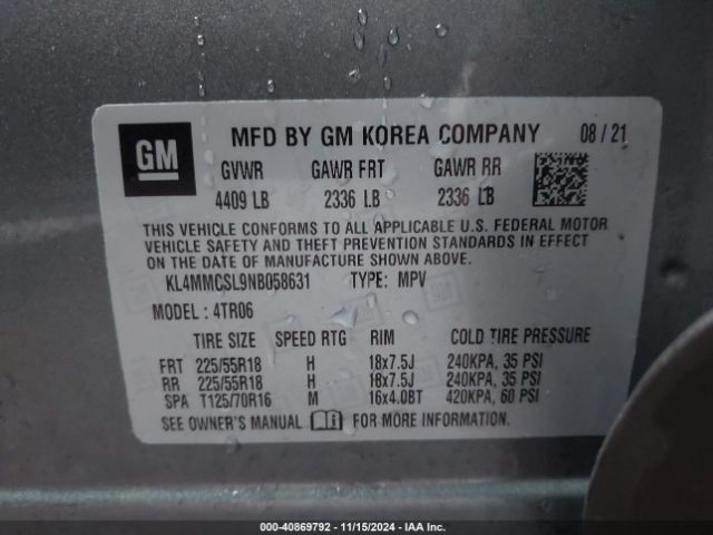 KL4MMCSL9NB058631 Buick Encore Gx Awd Preferred