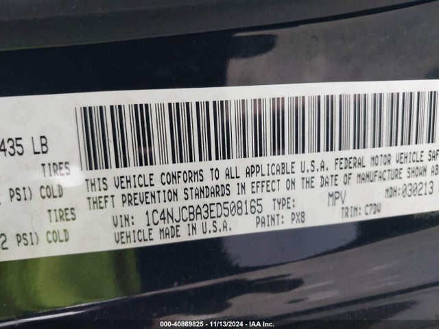 Jeep Compass Sport 2014 1C4NJCBA3ED508165 Image 9