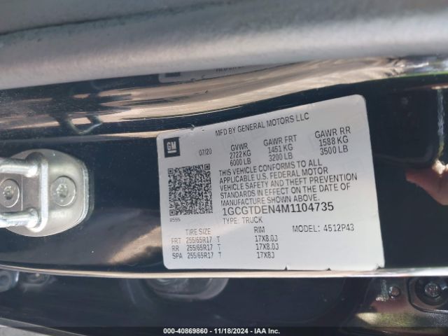 1GCGTDEN4M1104735 Chevrolet Colorado 4wd  Short Box Z71