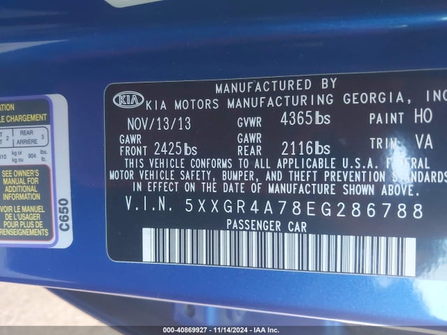 KIA OPTIMA SX 2014 5XXGR4A78EG286788 Image 9