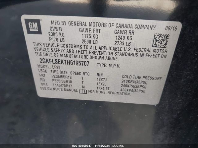 2GKFLSEK7H6195707 GMC Terrain Sle-1