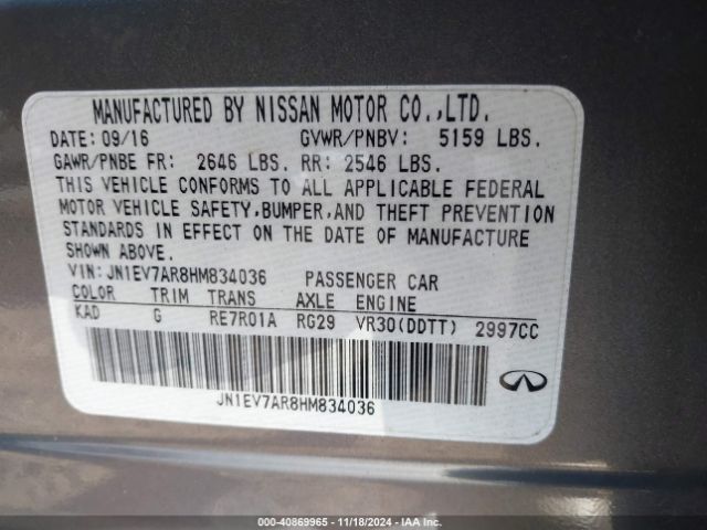 JN1EV7AR8HM834036 Infiniti Q50 3.0t Sport