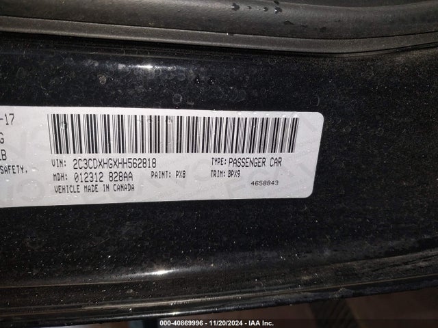 2C3CDXHGXHH562818 Dodge Charger Sxt Rwd