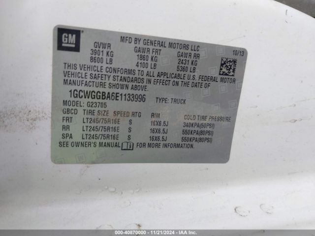1GCWGGBA6E1133996 Chevrolet Express 2500 Work Van