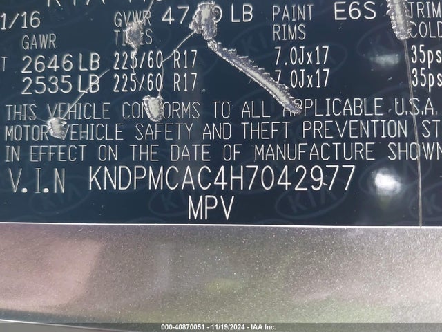 KIA Sportage Lx 2017 KNDPMCAC4H7042977 Image 9
