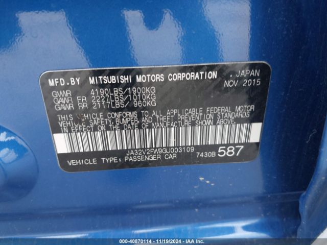 2016 MITSUBISHI LANCER JA32V2FW9GU003109 Photo 8