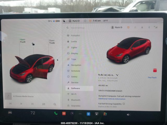 5YJYGDEE6MF234421 Tesla Model Y Long Range Dual Motor All-wheel Drive