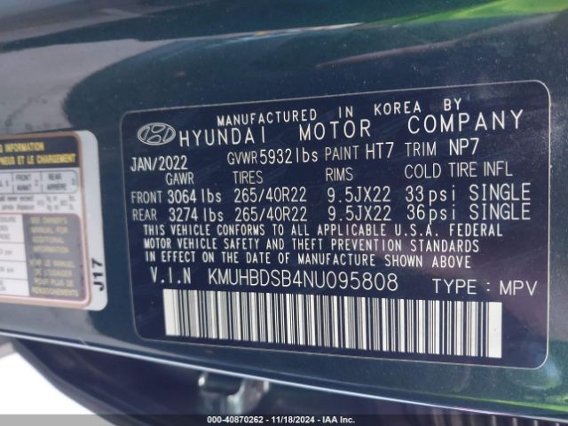 KMUHBDSB4NU095808 Genesis Gv80 2.5t Awd