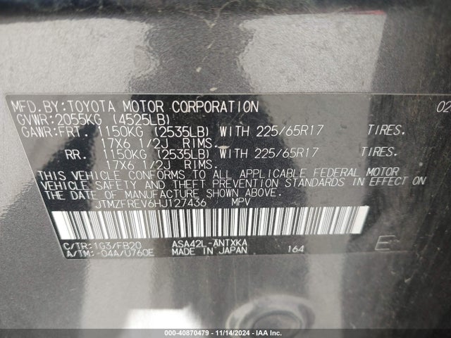 Toyota RAV4 LE 2017 JTMZFREV6HJ127436 Image 9