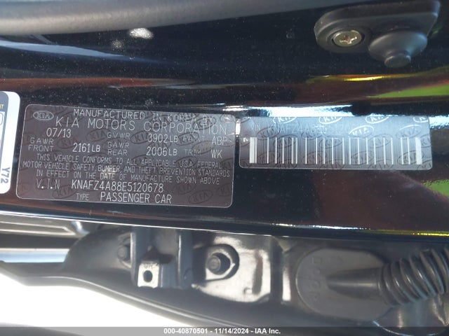 KNAFZ4A88E5120678 KIA FORTE EX