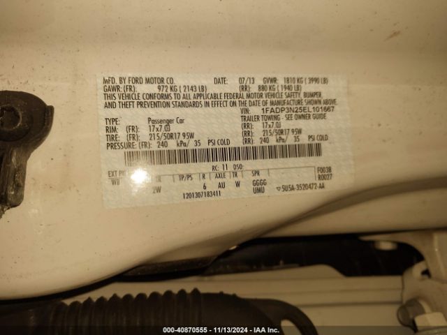 1FADP3N25EL101667 Ford Focus Titanium