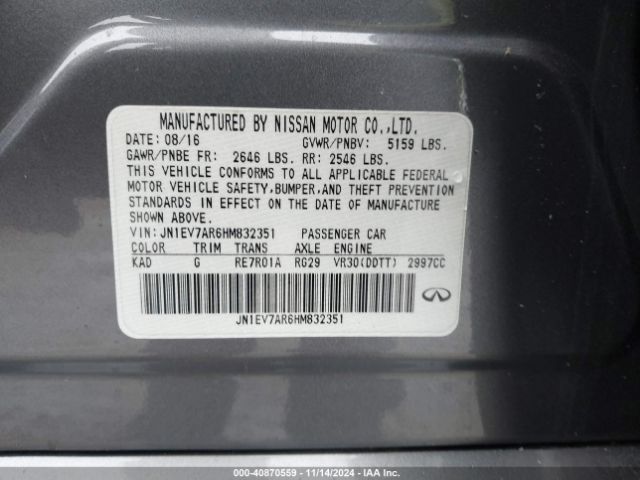 JN1EV7AR6HM832351 Infiniti Q50 3.0t Premium