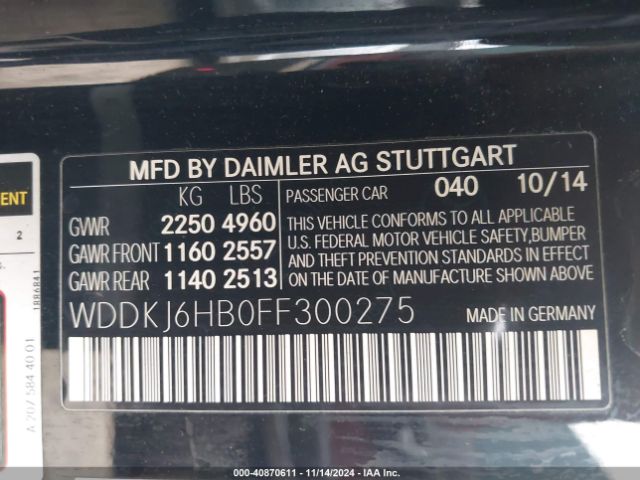 WDDKJ6HB0FF300275 Mercedes-Benz E 400 4matic
