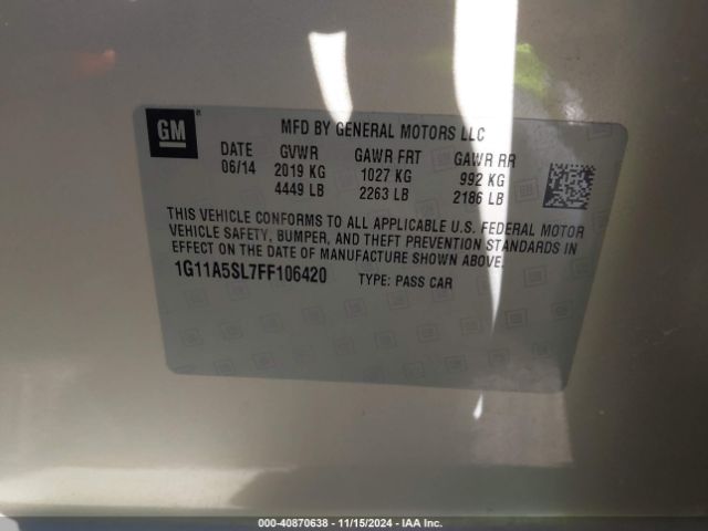 1G11A5SL7FF106420 Chevrolet Malibu 1fl