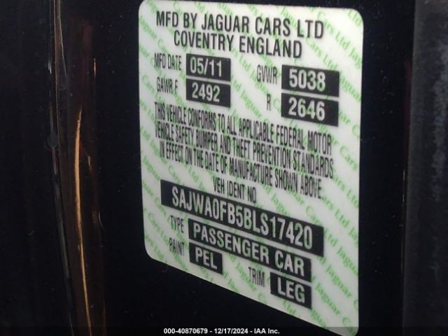 2011 JAGUAR XF SAJWA0FB5BLS17420 Photo 8