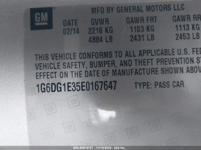 1G6DG1E35E0167647 Cadillac Cts Performance