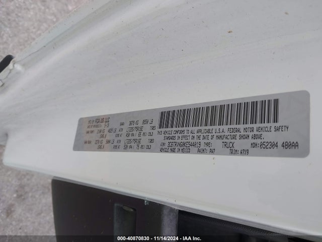 3C6TRVNG0KE544019 RAM Promaster 1500 Low Roof 118 Wb