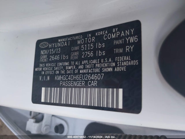 KMHGC4DH6EU264607 Hyundai Genesis 5.0 R-spec