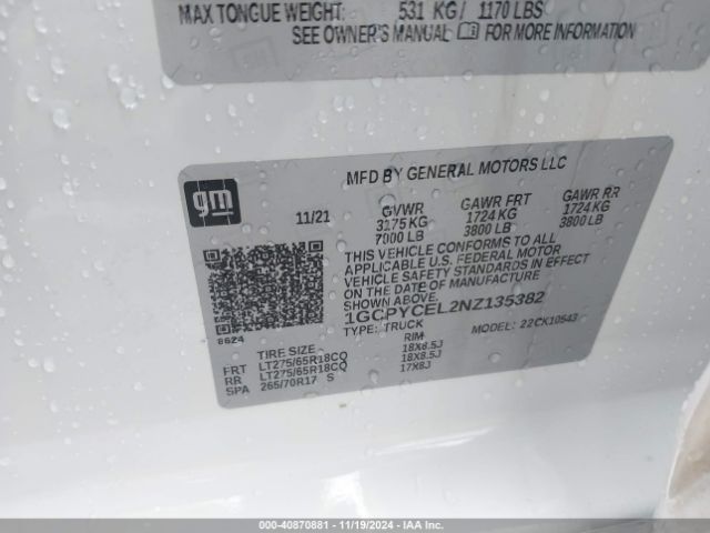 2022 CHEVROLET SILVERADO 1500 LTD 1GCPYCEL2NZ135382 Photo 8