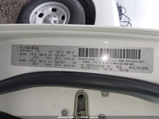 1C6RR7KG8JS221665 RAM 1500 Tradesman  4x4 5'7 Box