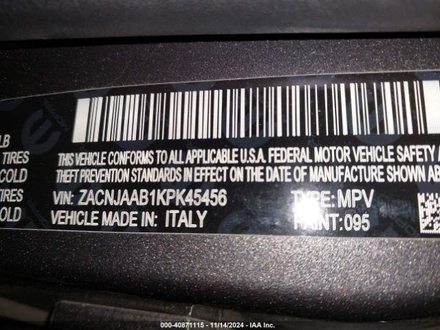 ZACNJAAB1KPK45456 Jeep Renegade Sport Fwd