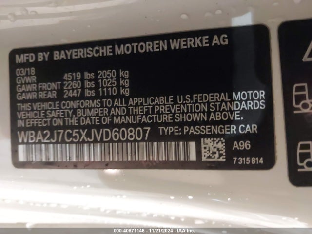 BMW M240i Xdrive 2018 WBA2J7C5XJVD60807 Image 9