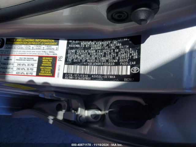 4T4BF1FK0ER405833 Toyota CAMRY LE