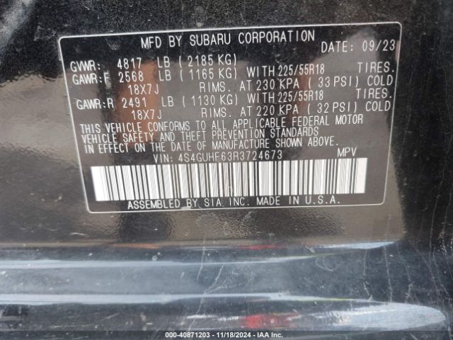 4S4GUHF63R3724673 Subaru Crosstrek Sport