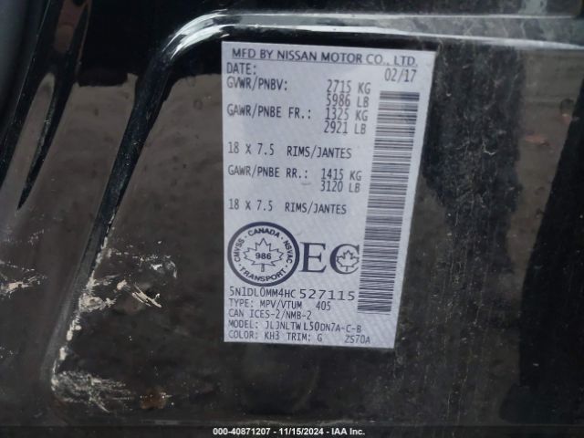5N1DL0MM4HC527115 Infiniti QX60