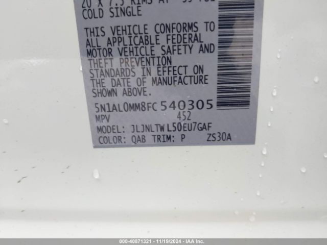 5N1AL0MM8FC540305 Infiniti QX60