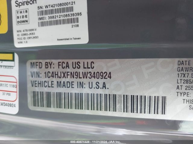 1C4HJXFN9LW340924 Jeep Wrangler Unlimited Rubicon 4x4