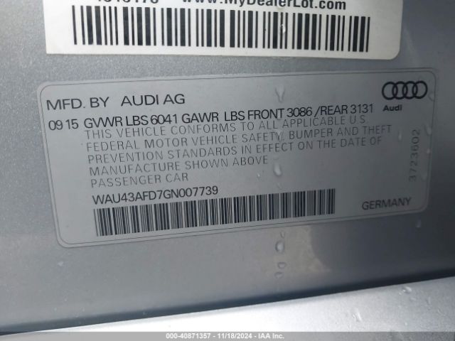 WAU43AFD7GN007739 Audi A8 L 4.0t Sport