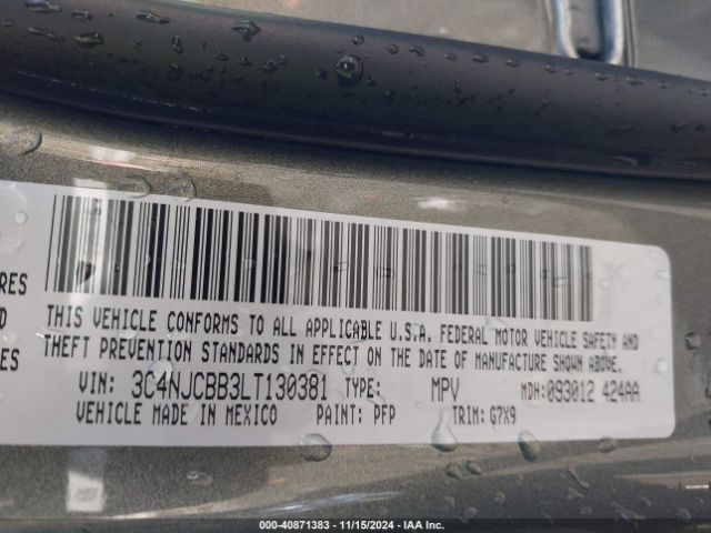 3C4NJCBB3LT130381 Jeep Compass Latitude Fwd