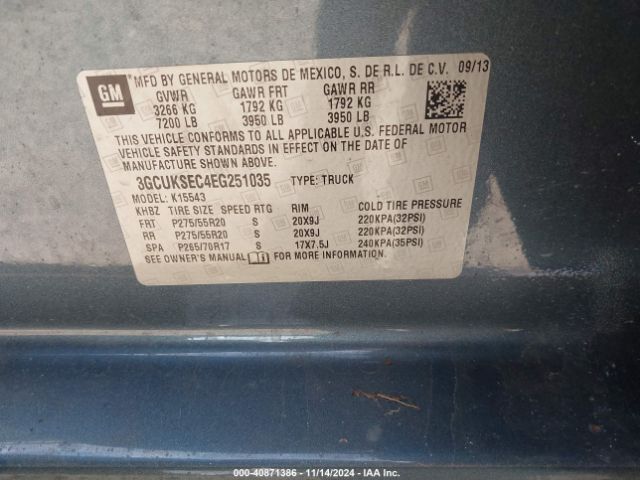3GCUKSEC4EG251035 Chevrolet Silverado 1500 1lz