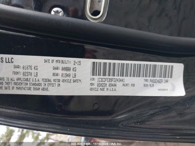 1C3CDFEB9FD243441 Dodge DART GT