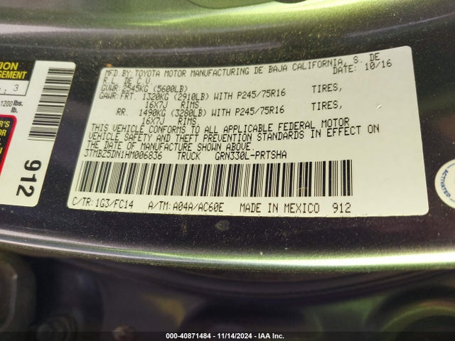 Toyota Tacoma Sr5 2017 3TMBZ5DN1HM006836 Image 9
