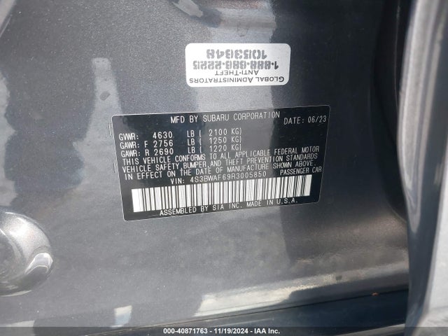 4S3BWAF69R3005850 Subaru Legacy Premium